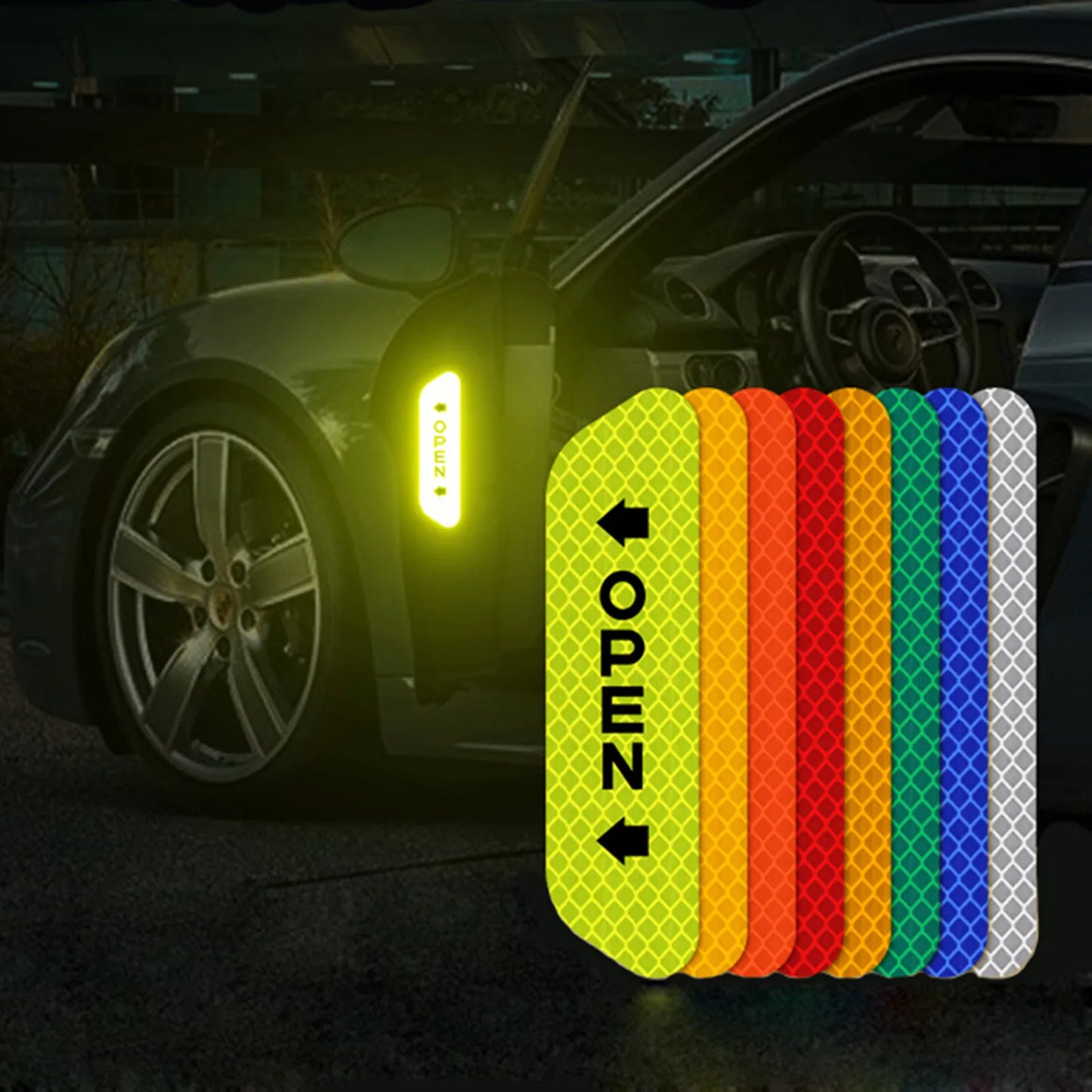 Reflective Car Accessories Door Sticker Safety Tape Inside Auto For Dacia Sandero Stepway 2023 Accessories Car Gadget