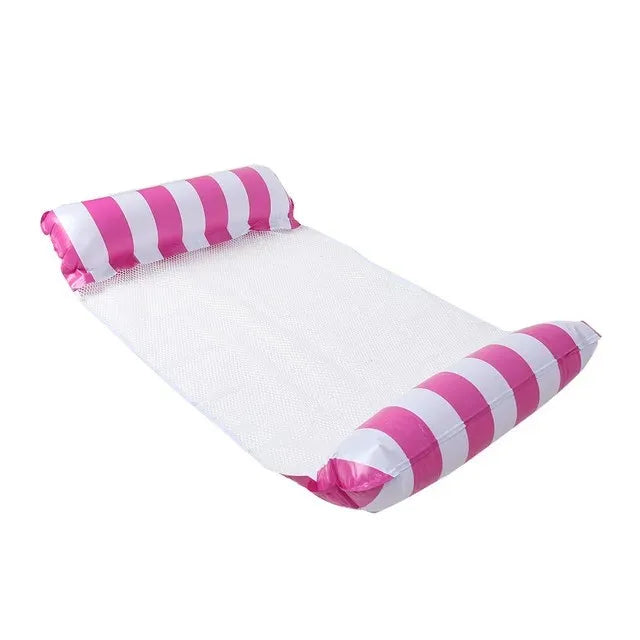 Foldable Floating Water Hammock Float Lounger Inflatable Pool Mat Floating Recliner Bed Swimming Air Mattress Pool Accessories