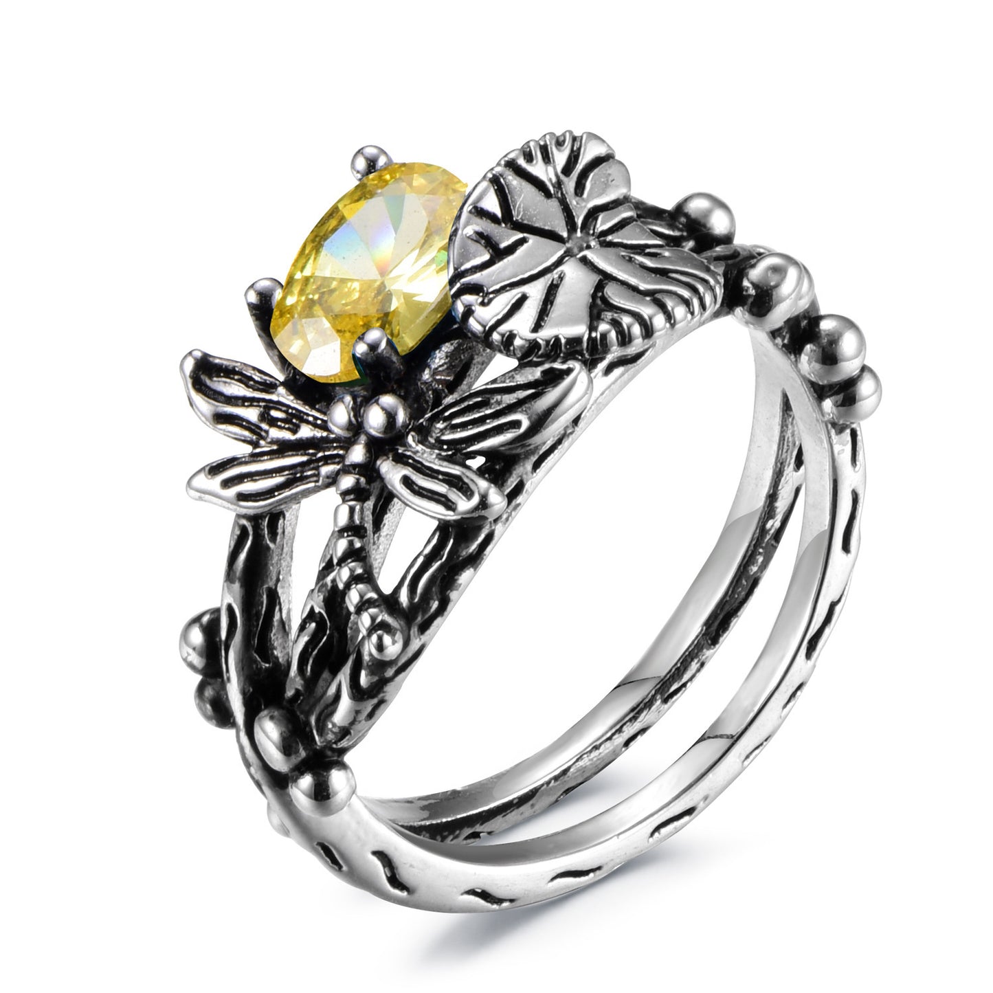 Fancy Yellow 5 Stone Ring