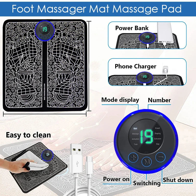 Electric Foot Massager Pad – Muscle Relaxation & Fitness Recovery Trainer for Home & Sport™