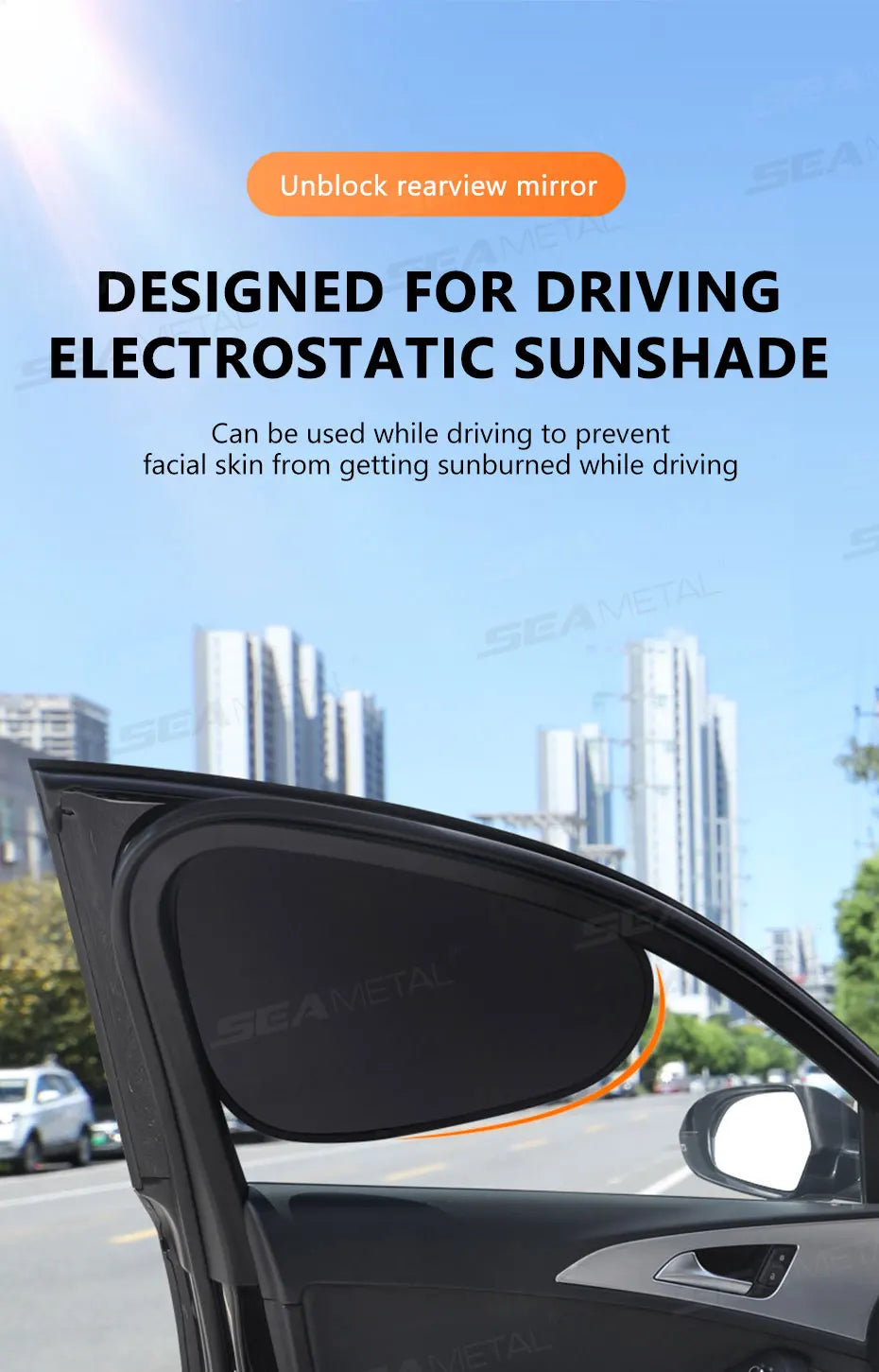 Glare Reduction & Skin Protection Electrostatic Car Window UV Blocking Sun Shade
