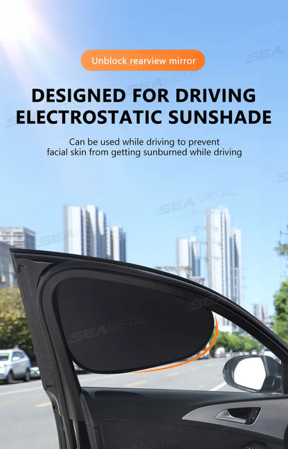 Glare Reduction & Skin Protection Electrostatic Car Window UV Blocking Sun Shade