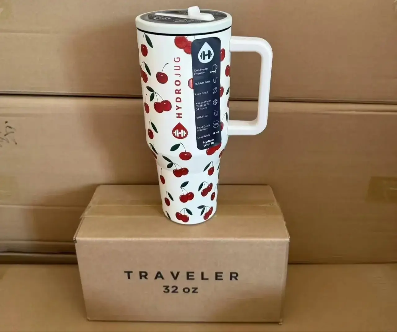 HydroJug Tumbler – 32OZ Stainless Steel Vacuum Insulated Travel Mug with Straw Lid