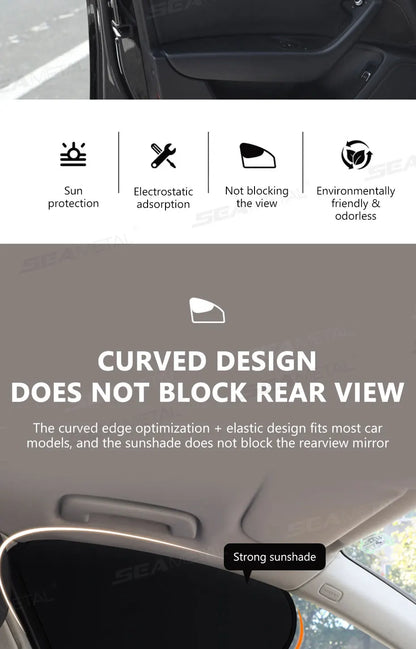 Glare Reduction & Skin Protection Electrostatic Car Window UV Blocking Sun Shade