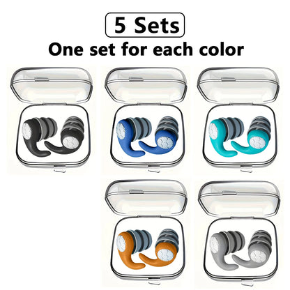Soft Silicone Earplugs with Noise Cancellation