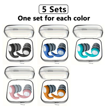 Soft Silicone Earplugs with Noise Cancellation