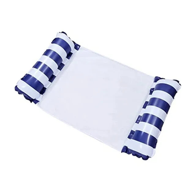 Foldable Floating Water Hammock Float Lounger Inflatable Pool Mat Floating Recliner Bed Swimming Air Mattress Pool Accessories