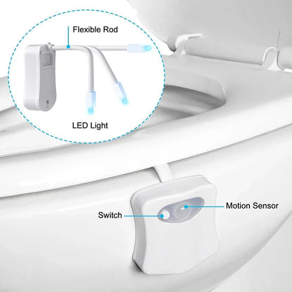 16 Colour LED Toilet Nightlight with Motion Sensor | Auto-Sensing Smart Bathroom Light