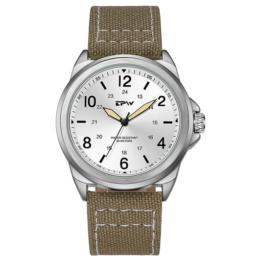 Elegance GMT 39mm Silver Dial Automatic Leather Strap Men's Watch